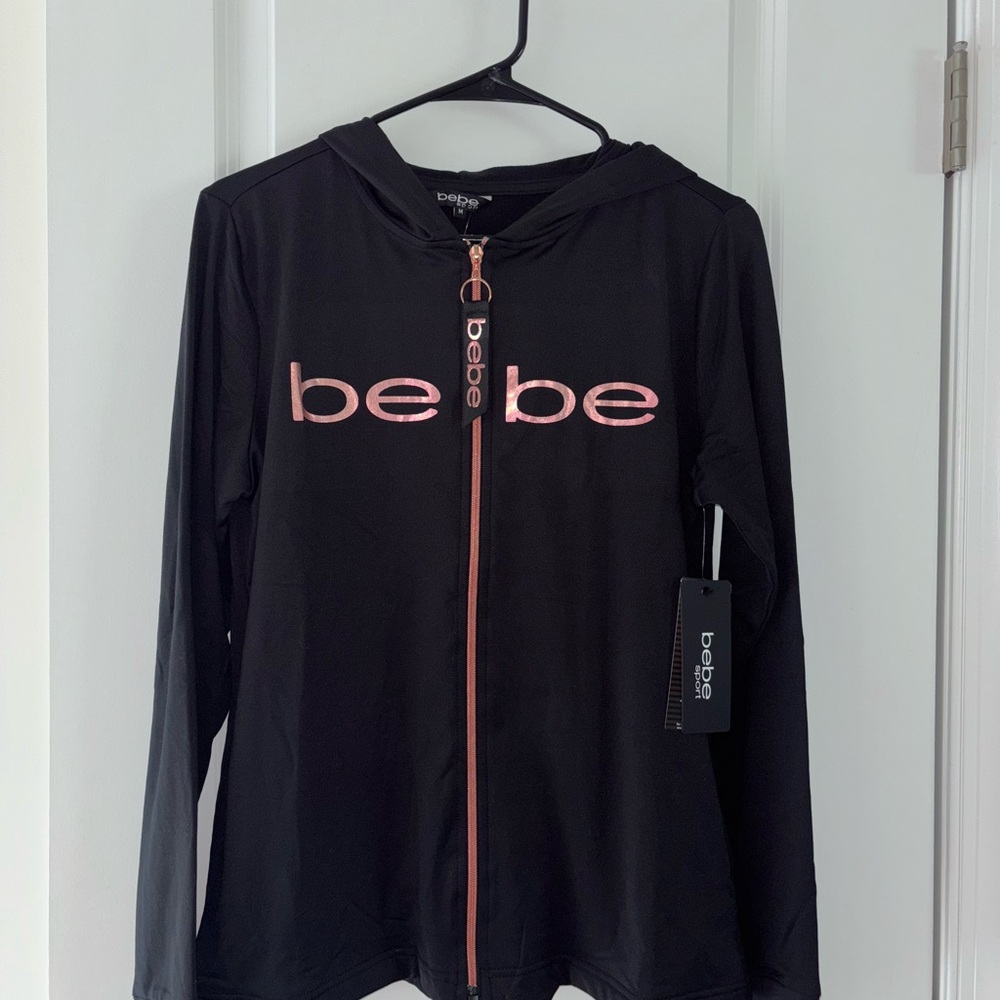 Bebe Black Zip-Up Hoodie